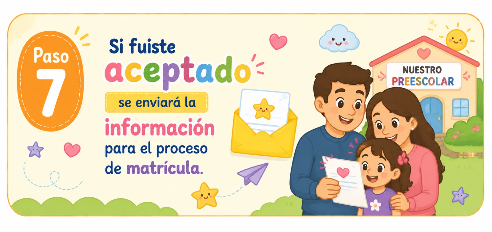 Paso 7: Si fuiste aceptado, recibirás la información para matricularte